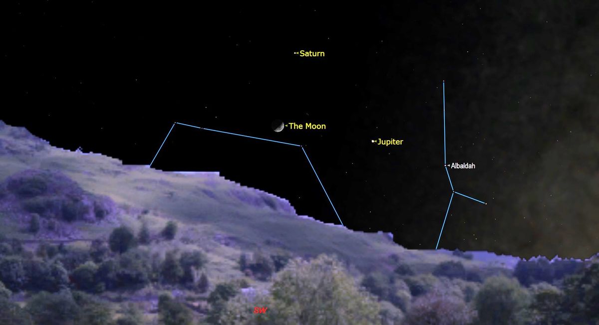 Look up! The moon will pay Jupiter and Saturn a visit tonight