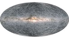 This image shows the paths of 40,000 stars located within 326 light-years of our solar system over the next 400,000 years based on measurements and projections from the European Space Agency's Gaia spacecraft.