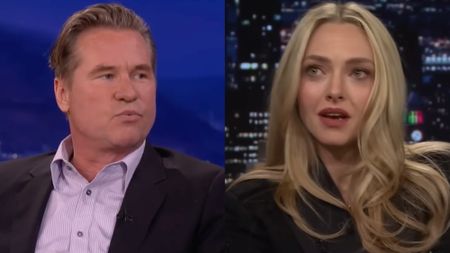 Val Kilmer and Amanda Seyfried in a split image. 