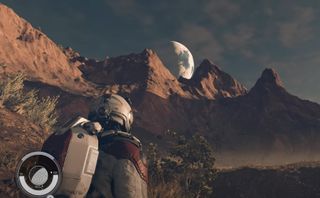 Space explorer looks out onto new landscape