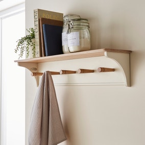 Churchgate Wall Mounted Kitchen Shelf With Hooks