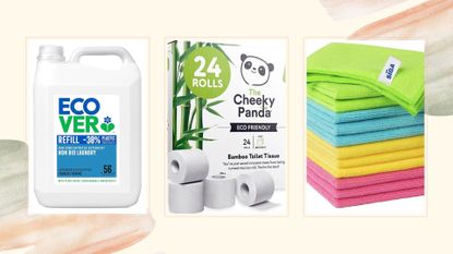 Compilation image showing three of the best Household essentials Amazon prime day deals