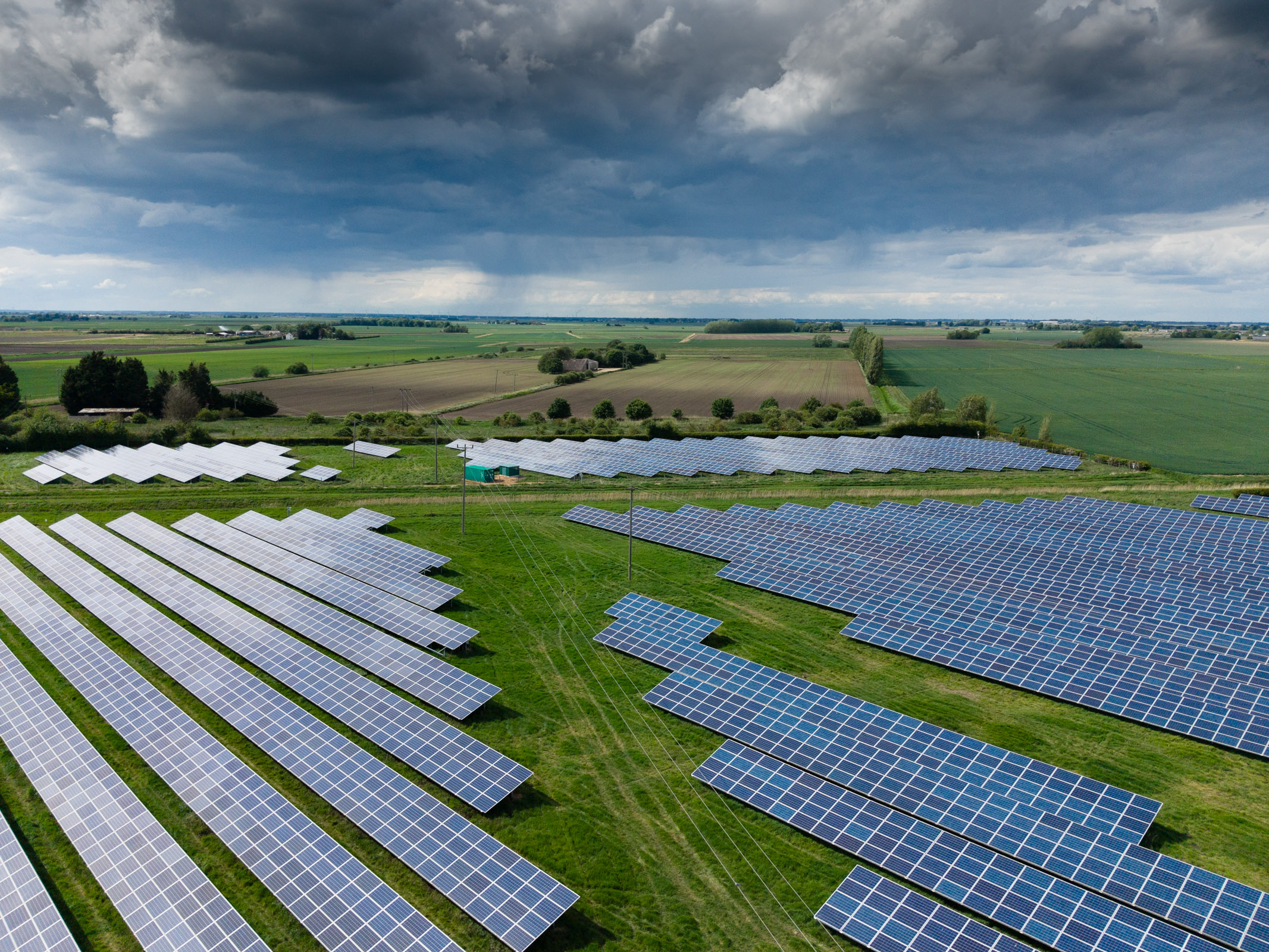 Photo of a solar farm taken with the DJI Lito 1 beginner drone