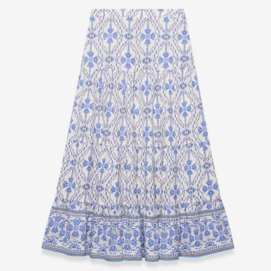 Mint Velvet Blue Floral Maxi Skirt