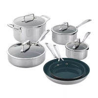 ZWILLING Clad CFX Stainless Steel Ceramic Nonstick Cookware Set 10-pc was
