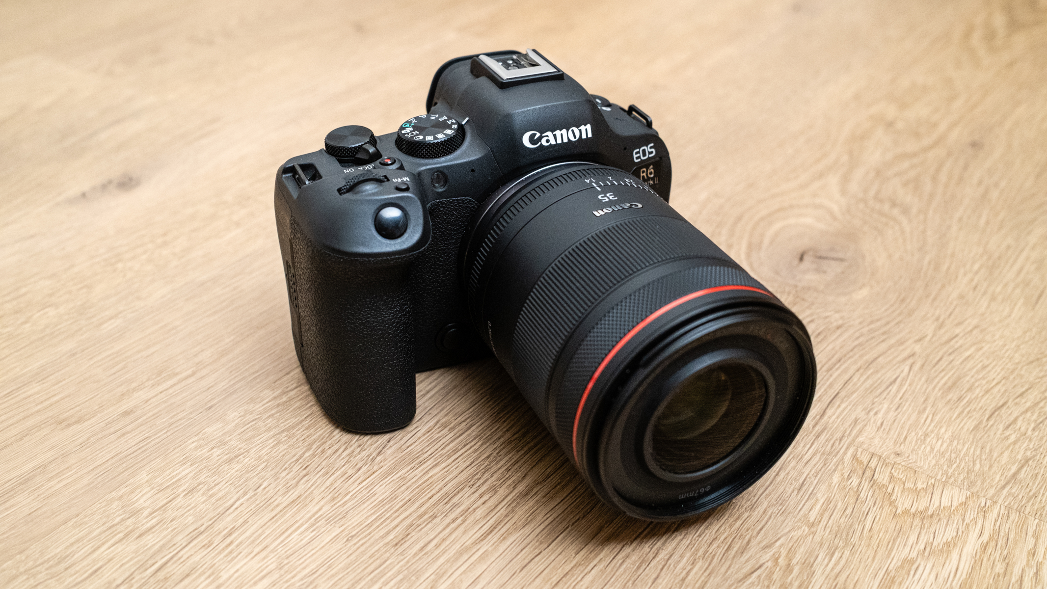 Canon EOS R6 Mark II and RF 35mm f/1.4L on a wooden floor