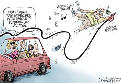 Editorial cartoon U.S. tax cuts rising gas prices
