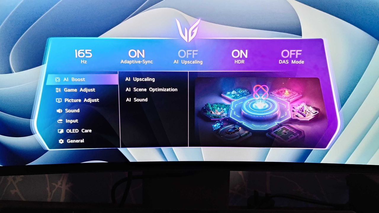 OSD on LG 39GX950B-B gaming monitor