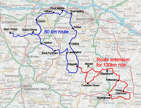 Circuit of Kent 2010 route map