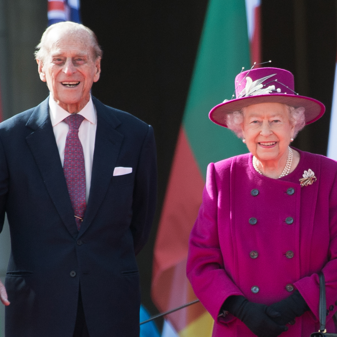 Queen Elizabeth II and Prince Philip attend the launch of The Queen's Baton Relay for the XXI Commonwealth Games at Buckingham Palace on March 13, 2017