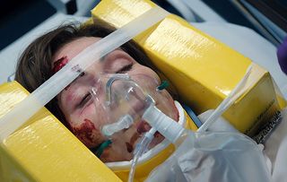 Casualty - Connie is unconscious when Louise finds her and rushes her to Resus