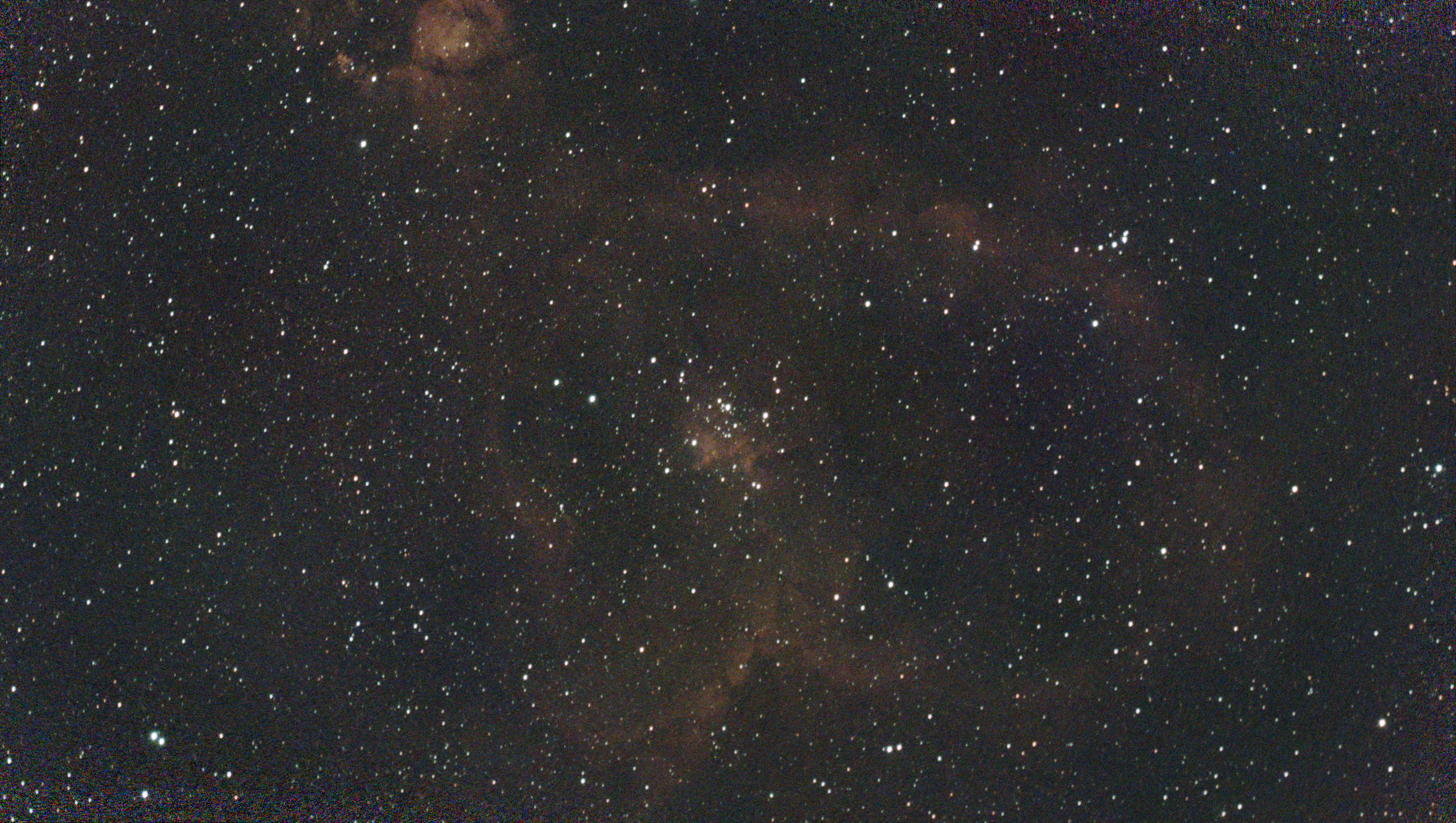 A photograph of the Heart Nebula taken with the Dwarf III smart telescope, unprocessed