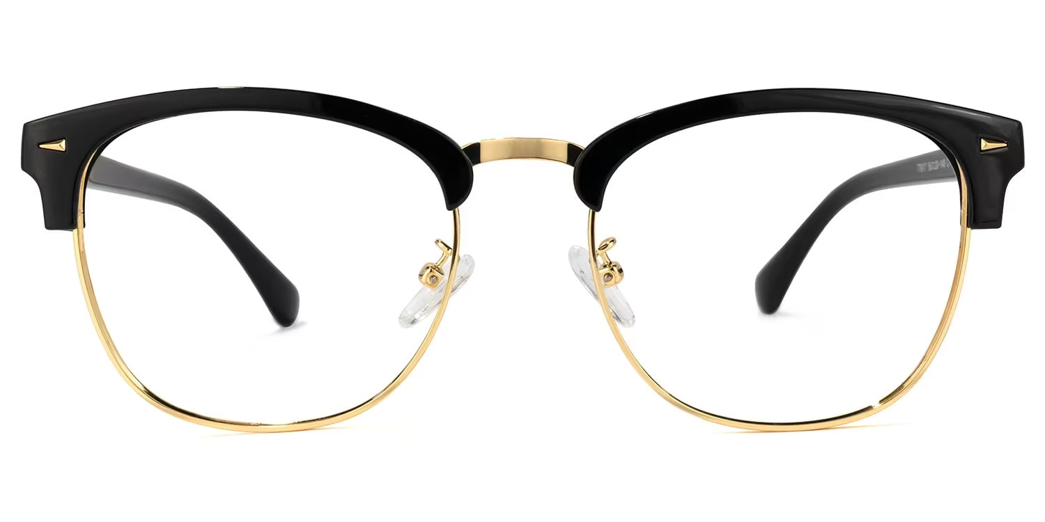 Lasha Browline Black Eyeglasses and Oval Frame