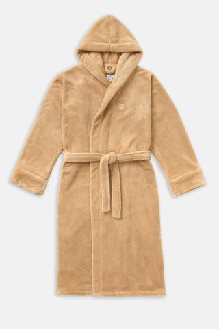 The Soho Home house robe in tan is super comfortable and luxurious