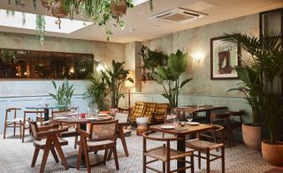 Interiors of Bar La Rampa Cuban restaurant in London's SoHo neighbourhood