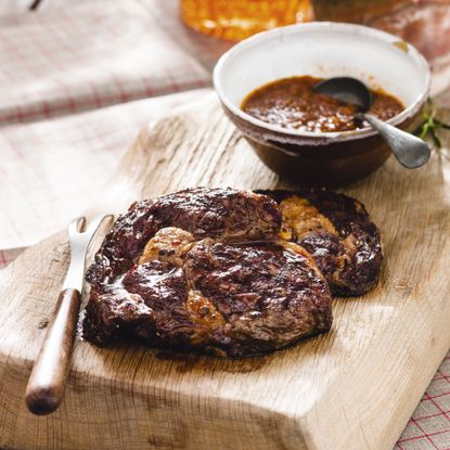 Rib eye steak with Barbacoa Sauce - steak recipes - woman&home July 2013