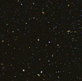The south field of Hubble's new project to image the universe in ultraviolet light. The patch of sky shown here is part of the constellation Fornax.