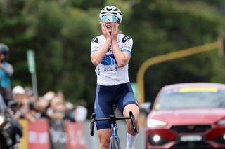 Katelyn Nicholson during the Lochard Energy Warrnambool Women's Cycling Classic on Sunday, February 9, 2024 in Victoria. (Pic by Con Chronis/PSL)