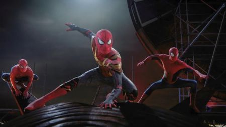 Avengers: Secret Wars - three Spider-Men during the Marvel movie No Way Home