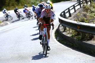 BILBAO SPAIN AUGUST 24 Jaakko Hnninen of Finland and AG2R Citren Team competes in the breakaway during the 77th Tour of Spain 2022 Stage 5 a 1872km stage from Irn to Bilbao LaVuelta22 WorldTour on August 24 2022 in Bilbao Spain Photo by Tim de WaeleGetty Images