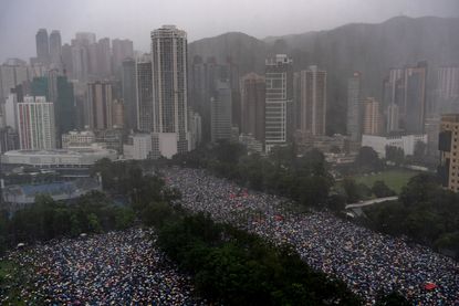 Protesters in Hong Kong on August 18, 2019.