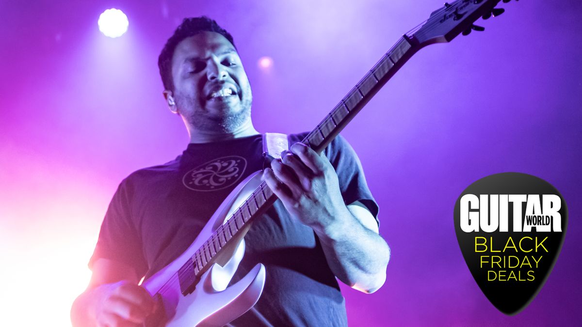 Guitarist Misha Mansoor of Periphery performs at The Fillmore on January 30, 2020 in San Francisco, California.