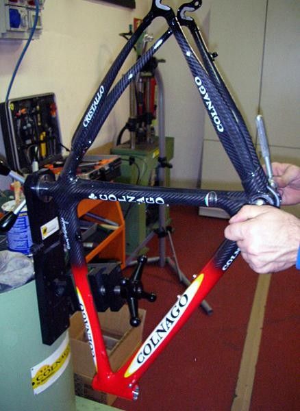 Face and chase - all of Colnago's complete bikes are assembled by hand in Cambiago, just like these team bikes.