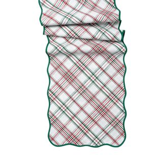 Juliska Tartan Merry Table Runner against a white background. 