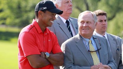 Tiger Woods and Jack Nicklaus pictured