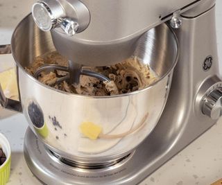 GE Stand Mixer mixing cookie dough