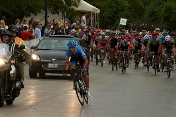 Nathan Haas (Garmin-Sharp) jumped the pack at the start
