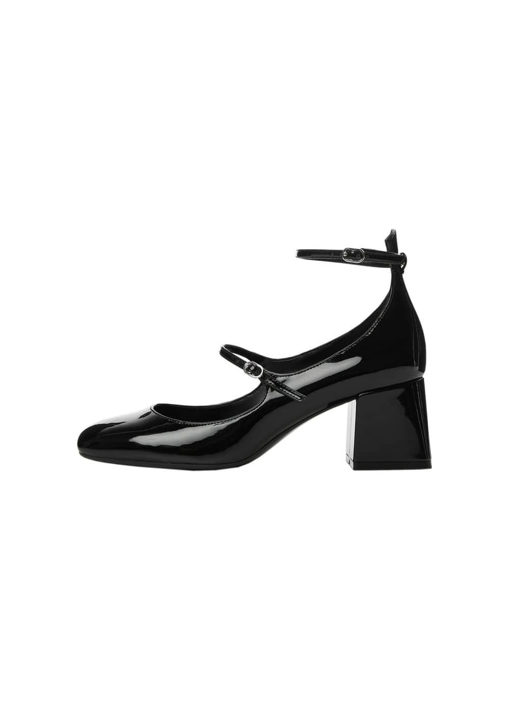 Patent leather effect buckle shoe - Women