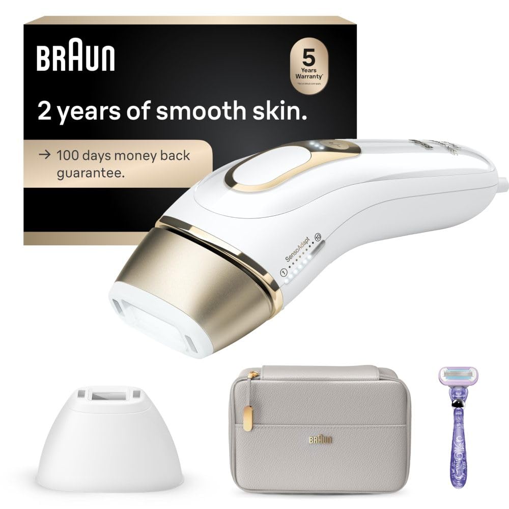 Braun Ipl Silk&amp;middot;expert Pro 5 Pl5157 Latest Generation Ipl, Permanent Visible Hair Reduction, Holiday Gifts for Women and Men, At-Home Hair Removal System With Soft Pouch and Precision Head