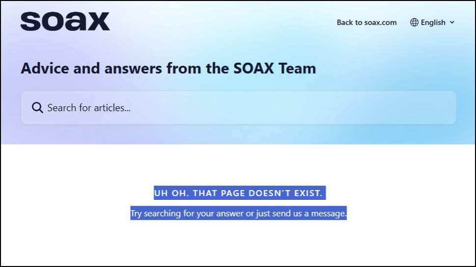 SOAX broken links