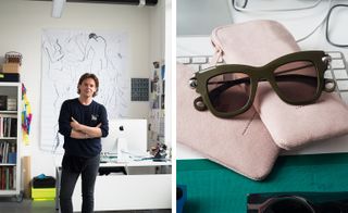 Left image of Christopher Kane, and right image of glasses
