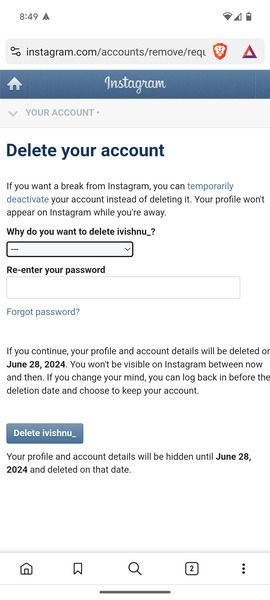 Google Play Store App Account Deletion feature