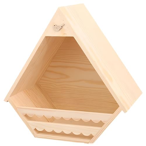 Dove Nesting Box, Natural Wood Dove Nesting Boxes for Outside, Wall Mounted Spacious Triangle Bird House, Outdoor Shelf for Doves - 11.81x11.81x6.30 Inch