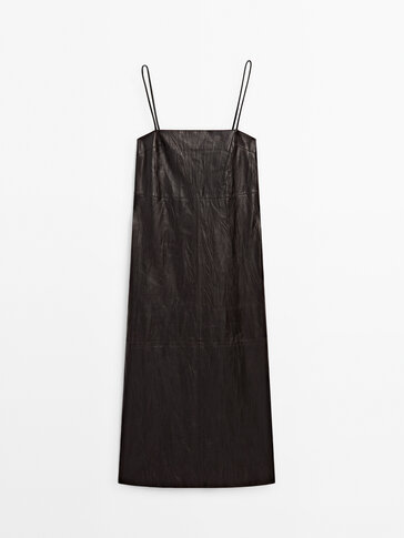 Crackled Nappa Leather Midi Dress - Limited Edition