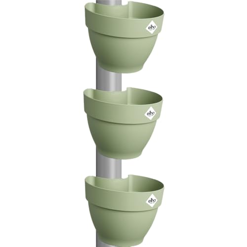Elho Vibia Campana Drainpipe Clicker 40 - Flower Pots for Outdoor - 100% Recycled Plastic - Set of 3 - Ø 21.6 X H 16.3 Cm - Green/pistachio Green : Amazon.co.uk: Garden