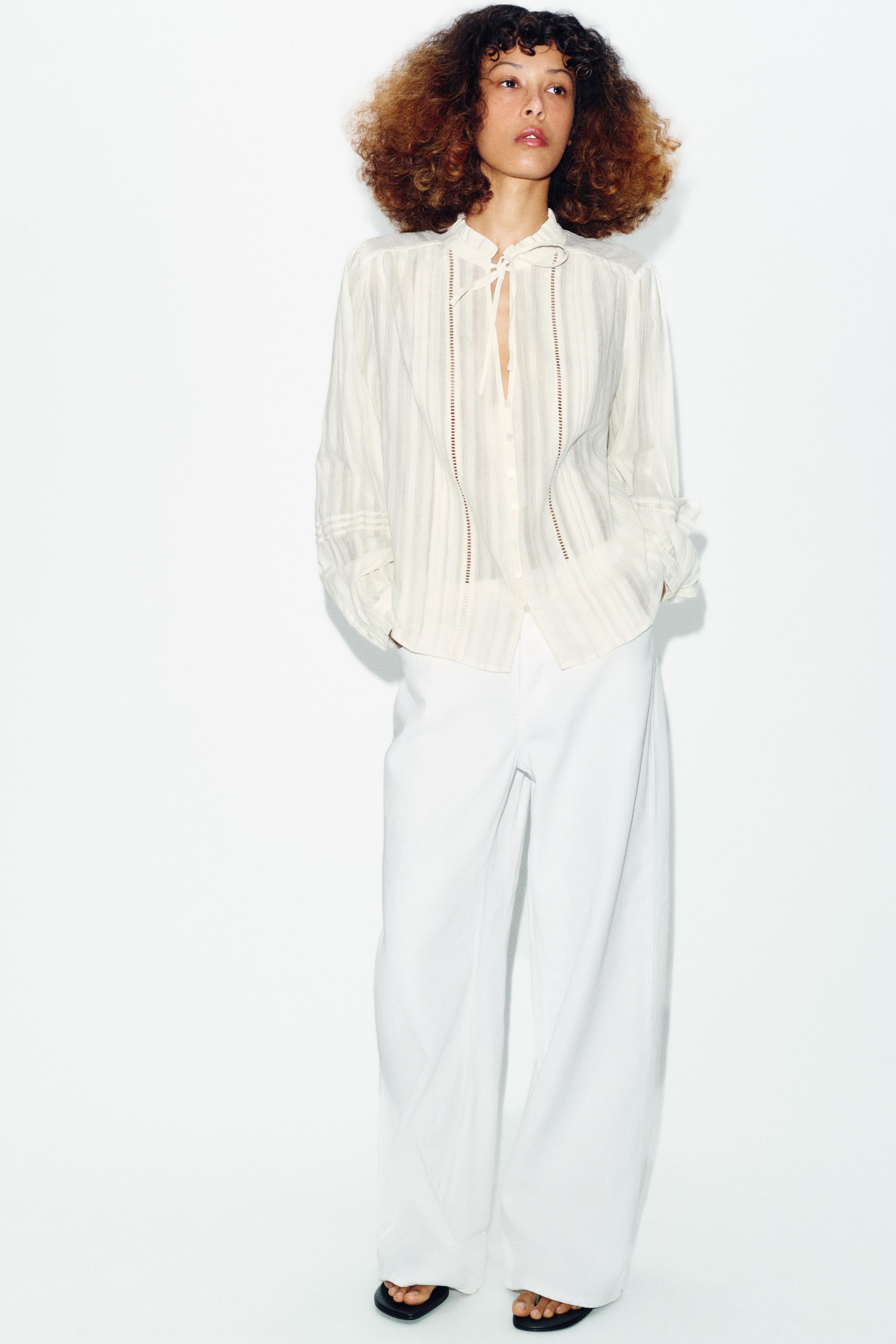 Romantic Lace Trim Blouse