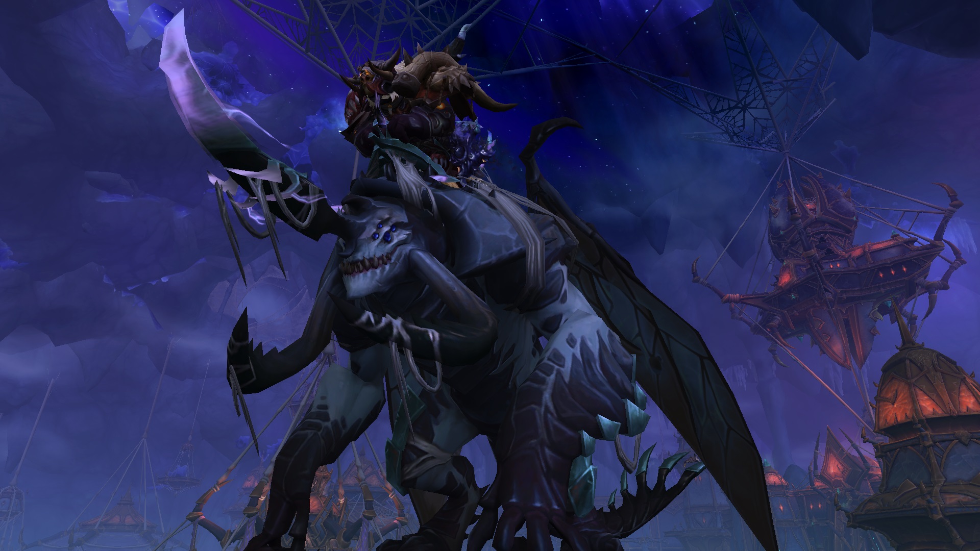 In-game screenshot of my character riding the Siesbarg mount in World of Warcraft: The War Within