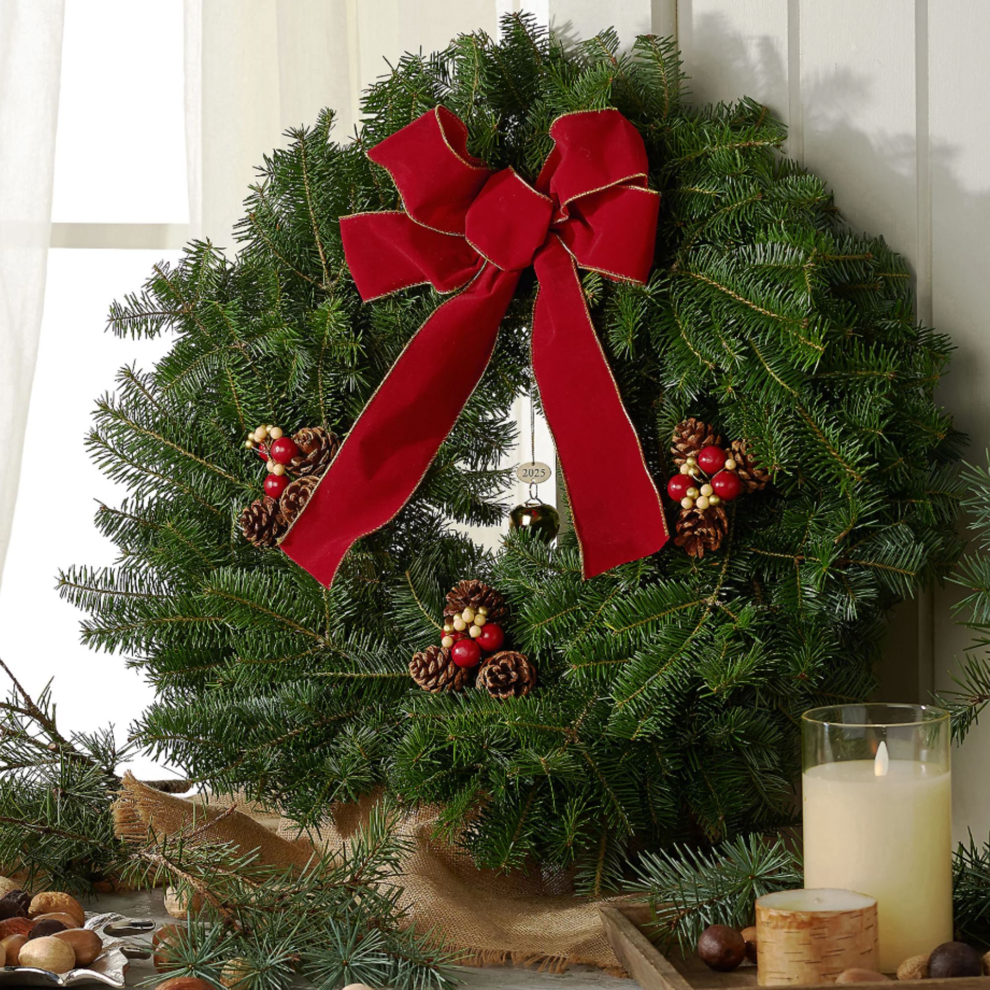 Fresh Balsam Jingle Bell Wreath by Valerie