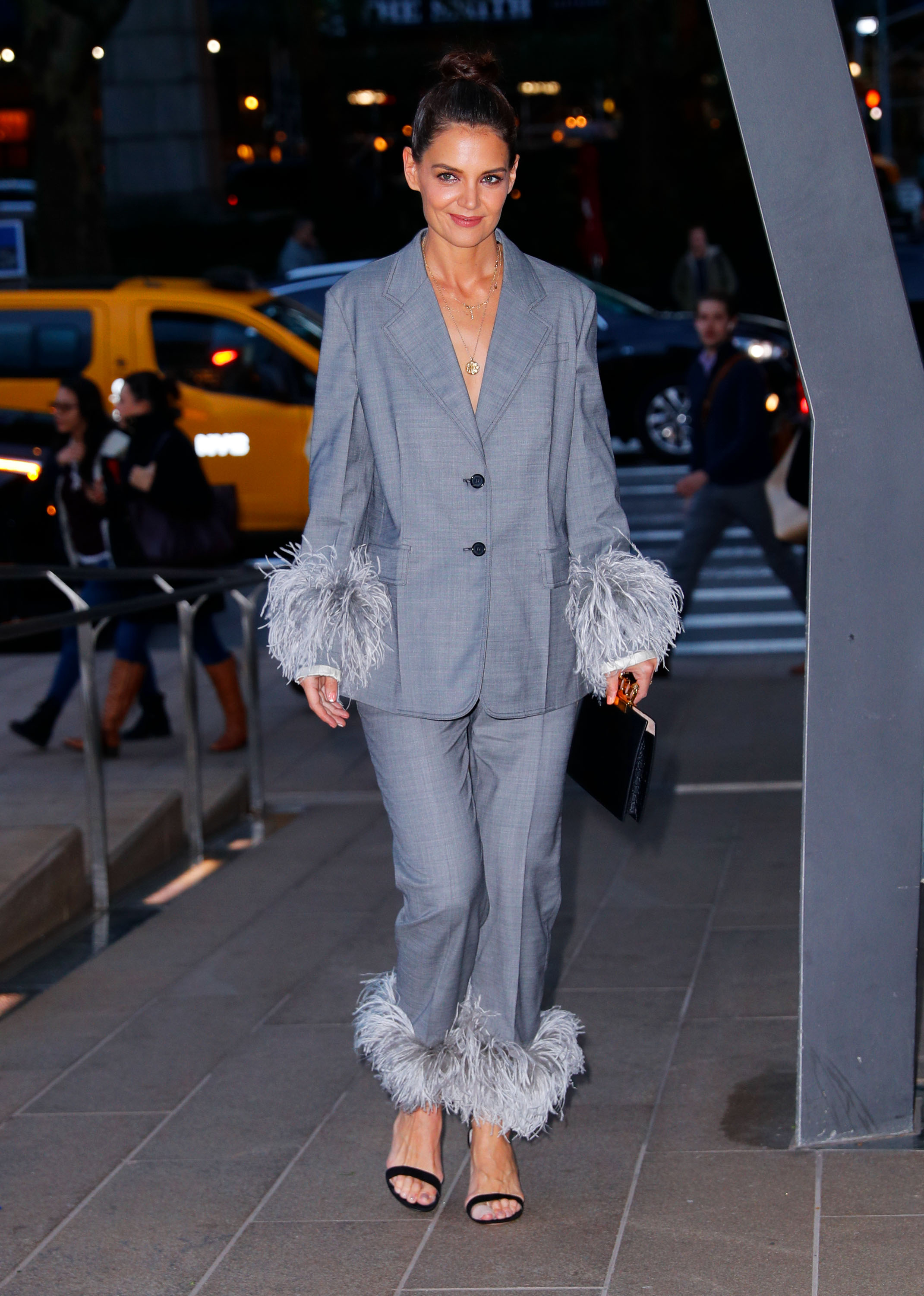 Katie Holmes is seen at ABT on October 17, 2018 in New York City. (Photo by Gotham/GC Images)