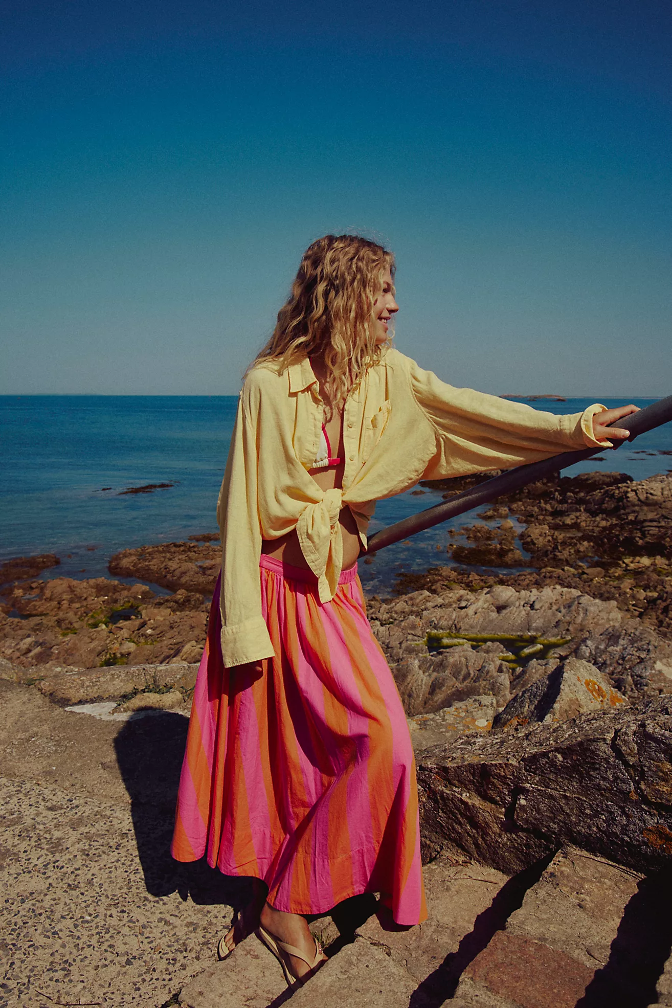 Lowen Striped Midi Skirt