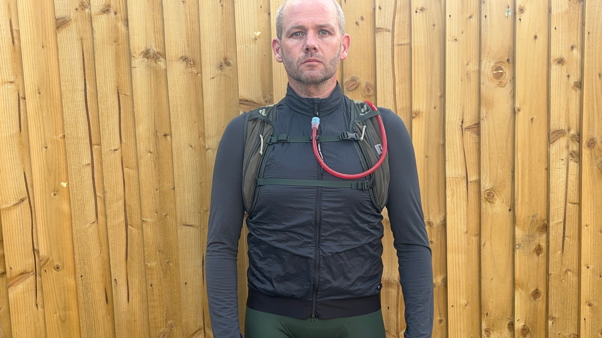 Deuter Rogla 5 hydration pack worn by the reviewer