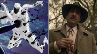 Left: The Spot hitting Spider-Man, Right: Jason Schwartzman in Season 4 of Fargo