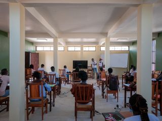 SLAK campus by Francis Kere in Kenya, classroom interior