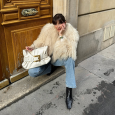 French Coat Jeans Boots Outfits