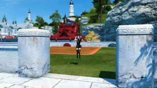 Final Fantasy 14 housing, in front of the empty plot