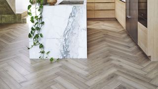 herringbone laminate kitchen flooring